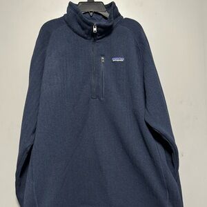 Patagonia Better Sweater Navy Rib-Knit Quarter-Zip Pullover XL - Men's